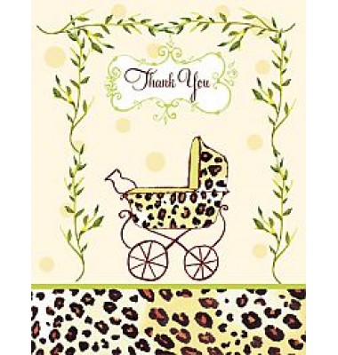 Baby Shower Thank You Cards, Leopard Carriage, Bella Ink